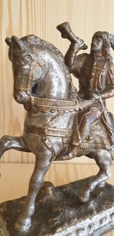 OLDŘICH NA KONI, UMĚLECKÁ PLASTIKA ORIGINÁL SOŠKA 1850-1899 - 12