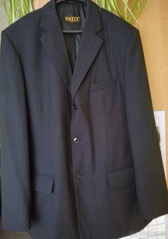 Pánský oblek černý s jemnými proužky - 12