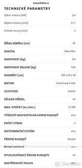 Prodám křovinořez Oleo-Mac BC 530T - 12