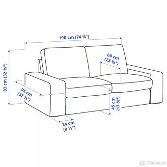 IKEA KIVIK 2místná pohovka, Kelinge šedotyrkysová - 12