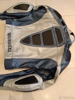 Vanucci Blau Titan-Pánská kožená moto kombinéza, dvoudílná - 12