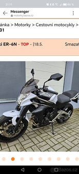 Kawasaki er6n 2013 53kw...29500km - 12