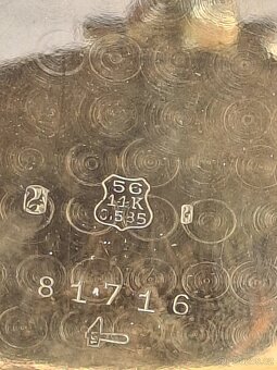 Zlaté 14K starožitné kapesní hodinky ORATOR - 12