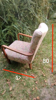 Historické křeslo s dřevěnými područkami - 12