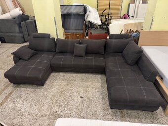 Kvalitní hnědá veliká sedací souprava ROZKLÁDACÍ - 12