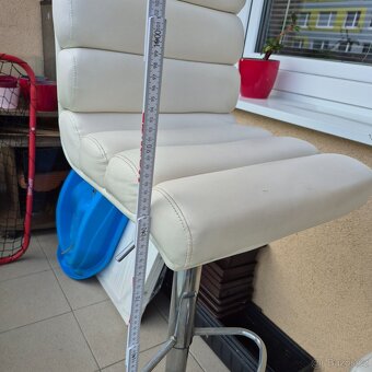 Bílé kožené barové židle barovky - 12