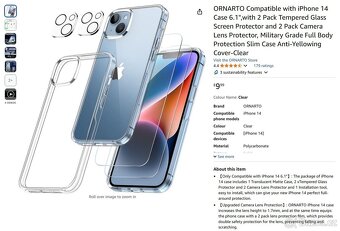 Pouzdro iPhone 14 průhledné s 2+2 tvrzenými skly PAL0100 - 12