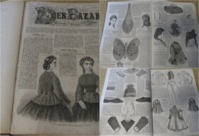 Bazar, módní časopis, svázaný ročník 1865, stará móda - 12
