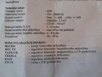 Reproduktor a 2 mikrofony D. A. S. - 60 W - 12