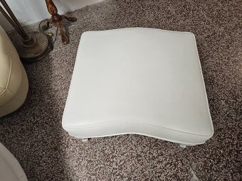 CHESTERFIELD ŠTÝL,KOŽENÁ BIELA PEVNÁ,ZĽACNENÁ - 12