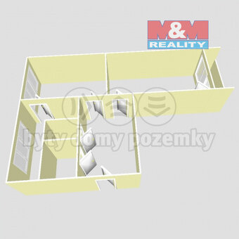 Prodej bytu 2+1, 55 m², Orlová, ul. Kpt. Jaroše - 12
