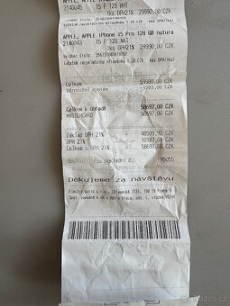 Telefon Apple Iphone 15 Pro v záruce - 12