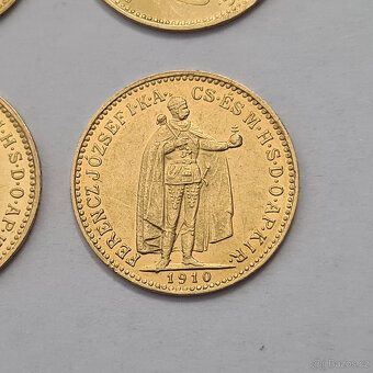 4 x zlatá R-U 10 Koruna - 12