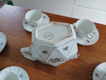 KUBISTICKÁ PORCELÁNOVÁ ČAJOVÁ SOUPRAVA CCP JM PORT DE LA CZE - 12