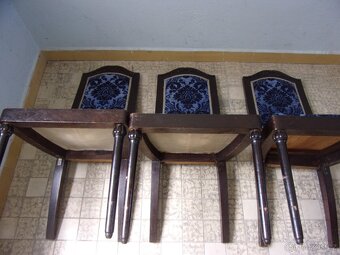 Starý retro nábytek, dřevěné židle, 1. republika, 3+1ks - 12