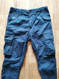 Chlapecké tm. modré lehčí kalhoty - kapsáče (6 kapes) LOGG - 12