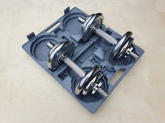 Jednoručky činky 2x10kg CHROM + KUFR - 12