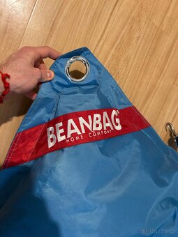 Sedací pytel/vak BeanBag s popruhy modré barvy - 12