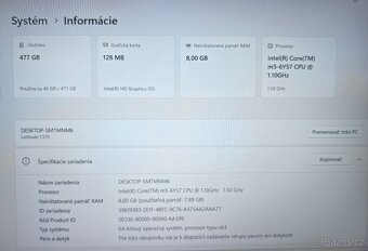 Dell Latitude 7370 / m5-6Y57 / 8GB RAM / 512GB M.2 / 13.3" - 12