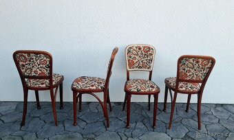 Secesní jídelní židle THONET + taburet - 12