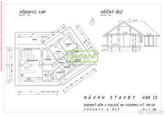 Prodej stavebního oploceného pozemku s projektem 1235m2 - 12