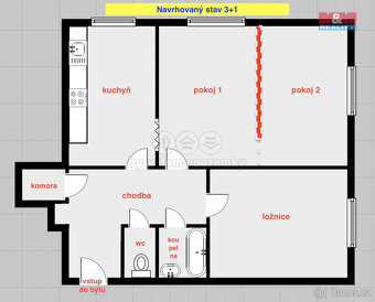 Prodej bytu 2+1, 60 m², Ostrava, ul. Havlíčkovo náměstí - 12