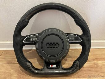 AUDI VOLANT CARBONOVY - zkoseny - karbon - perforovana koža - 12