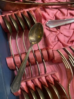 Velká sada starožitného příboru alpaka - 12