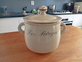 VELKÝ KAMENINOVÝ POLÉVKOVÝ HRNEC FRANCIE - 12