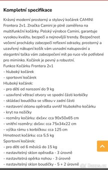 Kočárek Camini Frontera 2v1 - 12