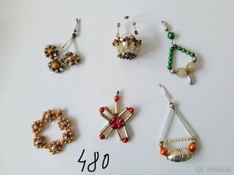 Staré, vánoční ozdoby -baňky-panáčci-korálkové, starožitné - 12