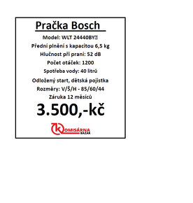 Pračka Bosch WLT 24440BY se zárukou 12 měsíců - 12