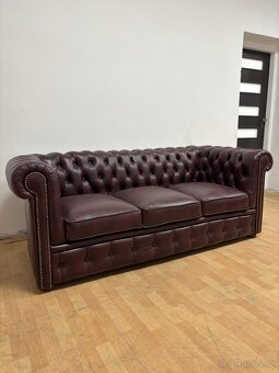 Chesterfield štýl kožená,NOVÁ sedačka - 12