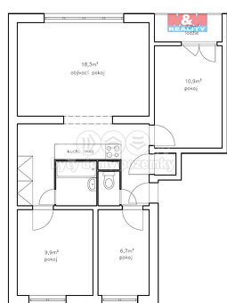 Prodej bytu 4+kk, 63 m², Meziboří, ul. J. A. Komenského - 12