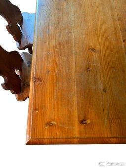 Starožitný chalupářský stůl, lavice, židle - 12