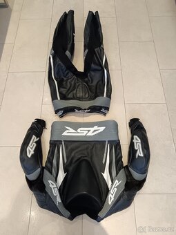 4SR RR Evo 2 Gun Metal-Pánská kožená moto kombinéza - 12