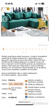 Rohová sedací souprava zelená - 12