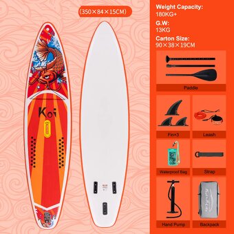 Surfboard Koi SUP PaddleBoard nafukovací 350x83x15cm FEATH-R - 12