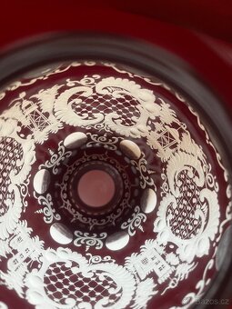 Rubínová stará váza Egermann - 12