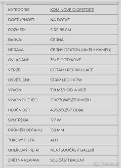 Nový odsavač ELICA BLOOM-S/DEKT/A/85-umělý kámen,5let záruka - 12