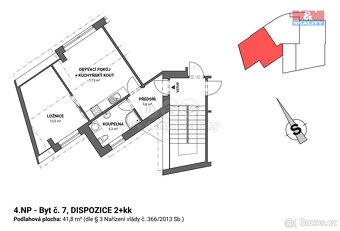 Pronájem bytu 2+kk, 42 m², Česká Třebová, ul. Riegrova - 12