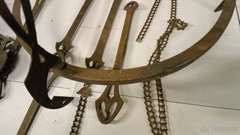 Lustr secesní mosazný , zajímavý širm - 12