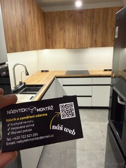 Kuchyně na míru – bílá + dřevo | Vestavěné spotřebiče - 12