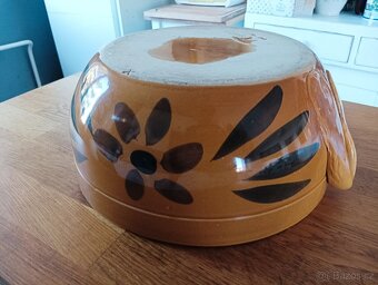 VELKÁ RUČNĚ MALOVANÁ KAMENINOVÁ ZADĚLÁVACÍ MÍSA FRANCIE - 12