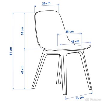 2x IKEA ODGER Židle, bílá/béžová - 12