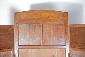 Secesní Dubový Paraván Zástěna Papoušek Ara Restaurováno - 12