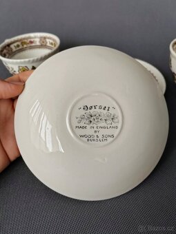Krásný vintage čajová sada Wood&Sons England šálek+podšálek - 12