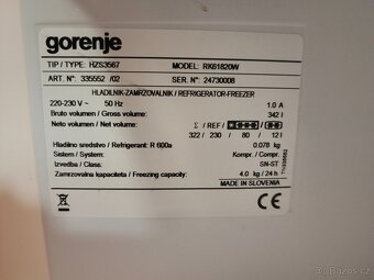 Chladnička s mrazničkou Gorenje HZS3567/RK81820W - 12