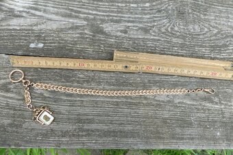 Šatlény, řetízky na hodinky, double, kamej, secesní - 12