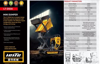 Pásový minidumper nůžkové zvedání korby - 12